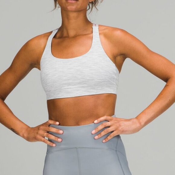 Lululemon Energy Bra Space Nimbus Grey/Pink Straps Women's Size 8 - Picture 6 of 7